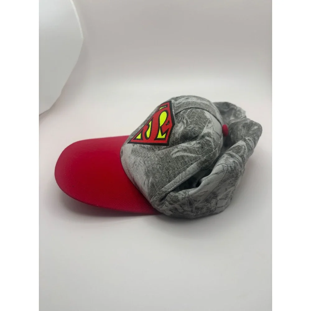 DC Comics Superman Youth Snapback Hat Grey Red Marble Shield Logo Cap 1527